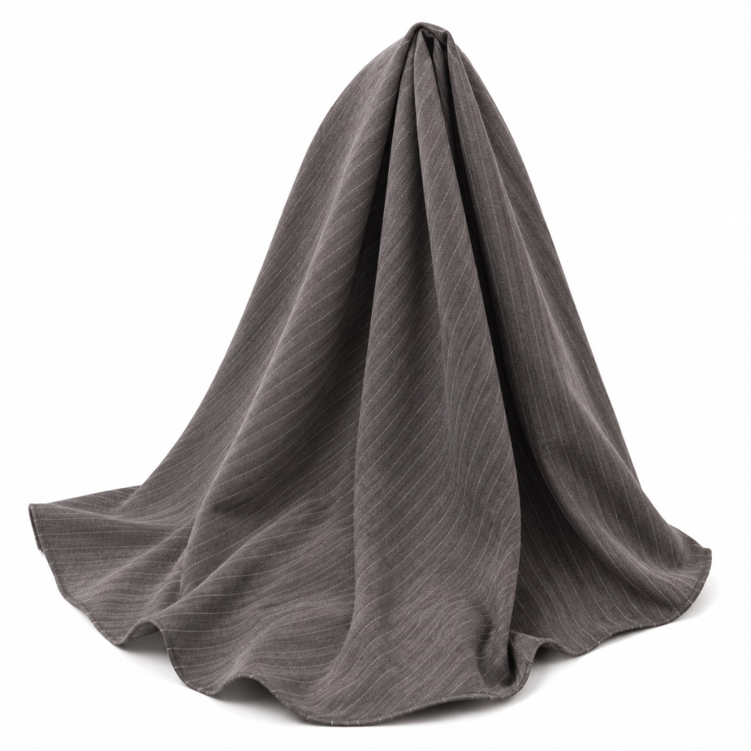 Premium Charcoal Pinstripe Senator Fabric