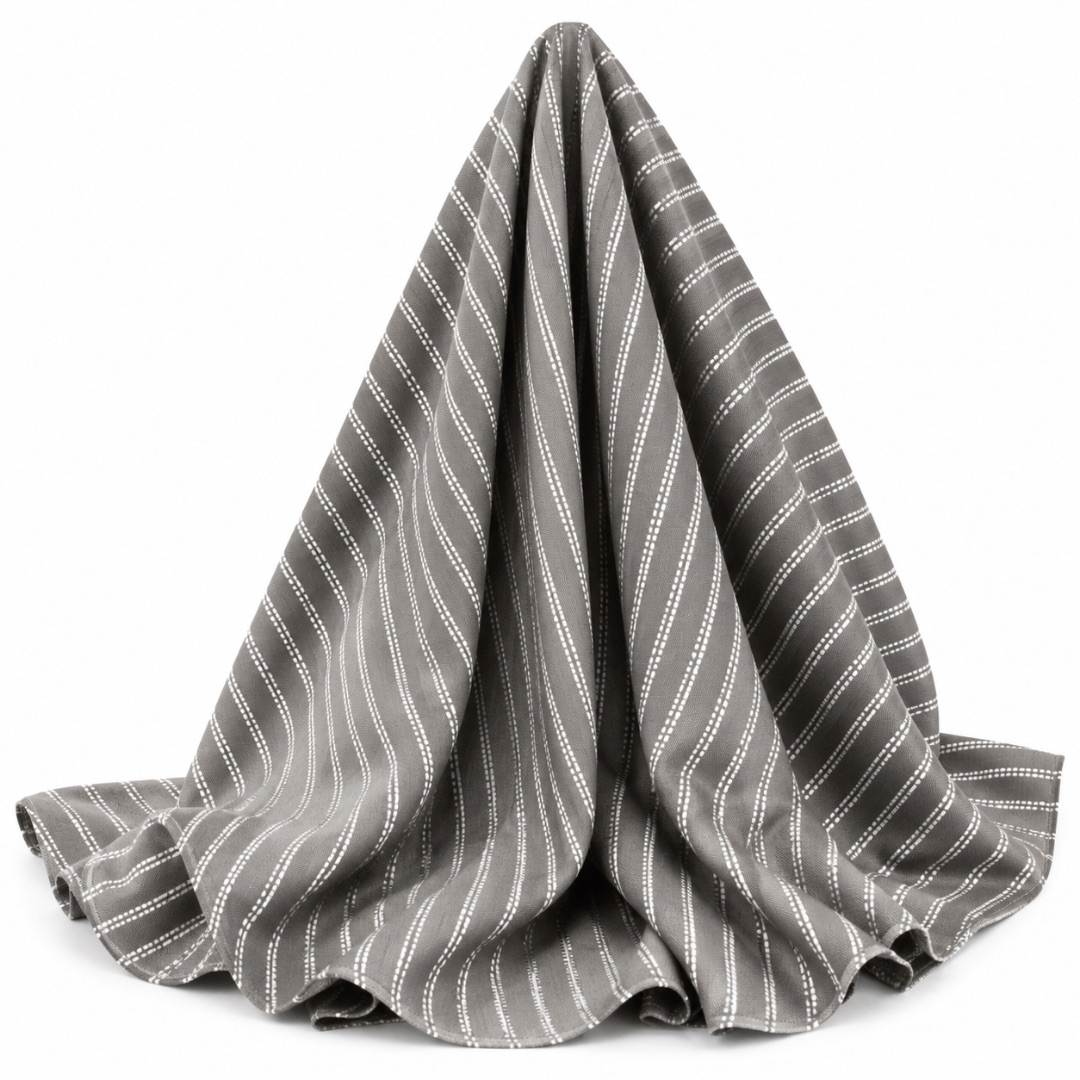 Luxury Grey Wave Stripe Suiting Fabric