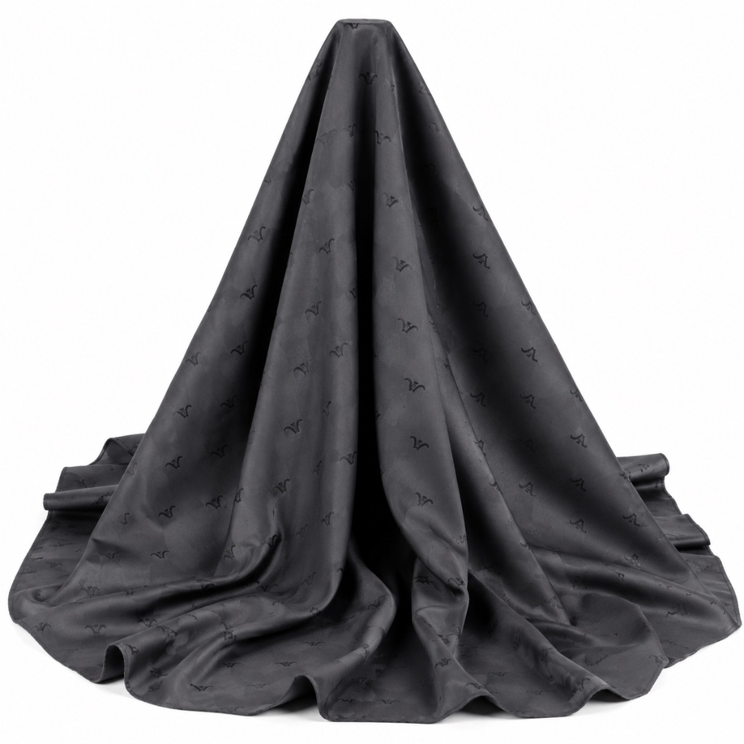 Luxury Black Monogram  Fabric
