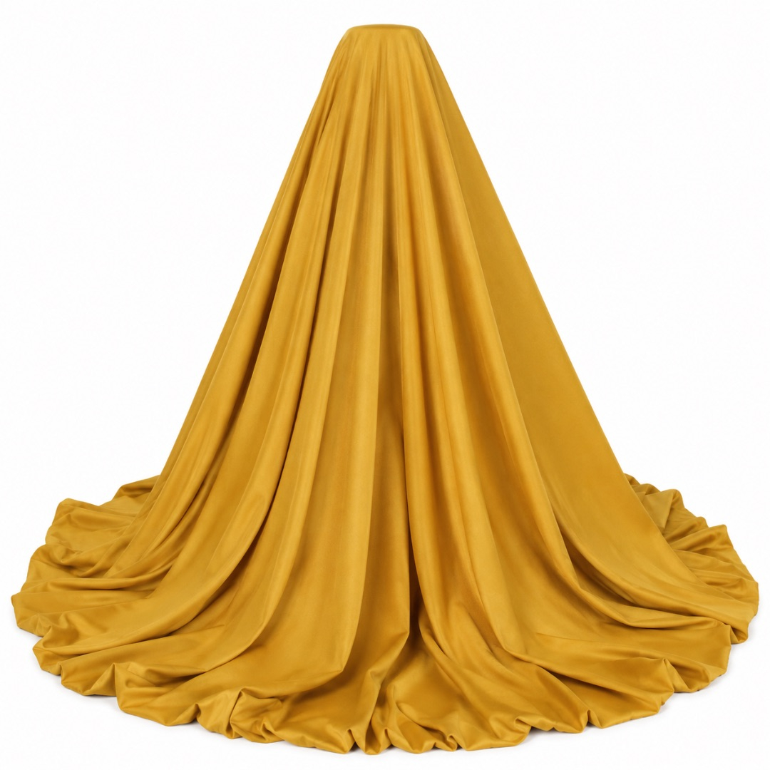 Luxury Mustard Gold Plain Crepe Fabric