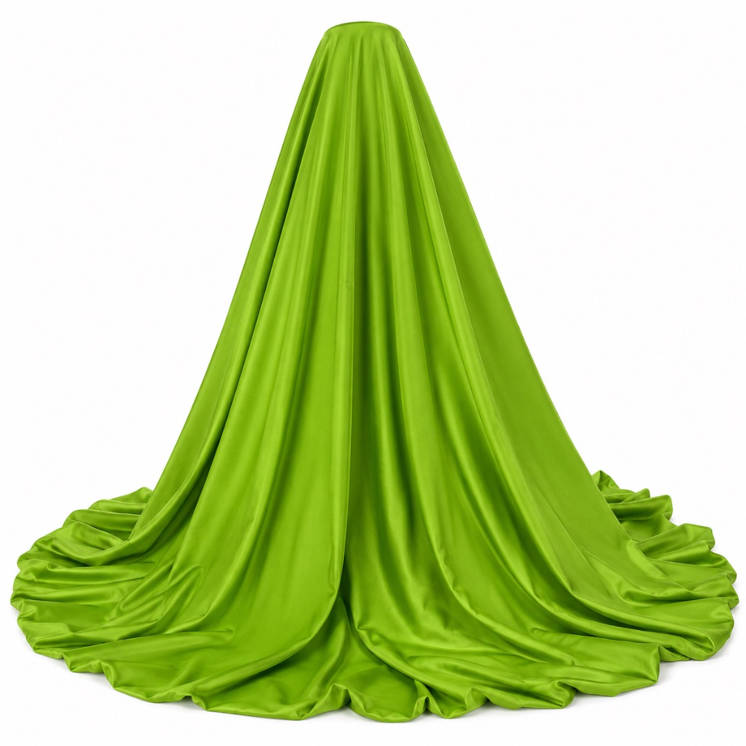 Luxury Lime Green Plain Crepe Fabric