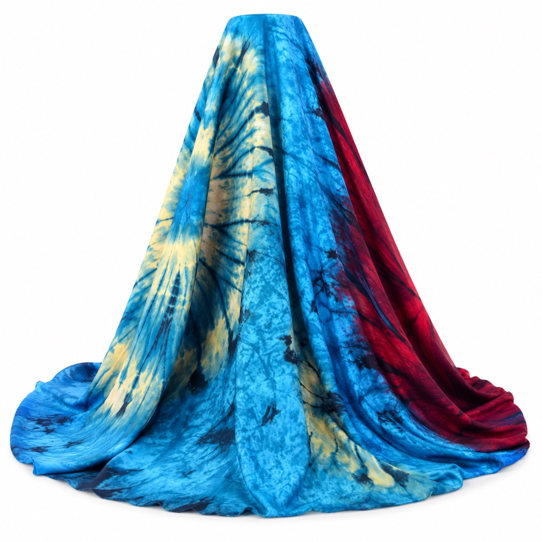 Luxury Ocean Blue Tie Dye vintage Fabric