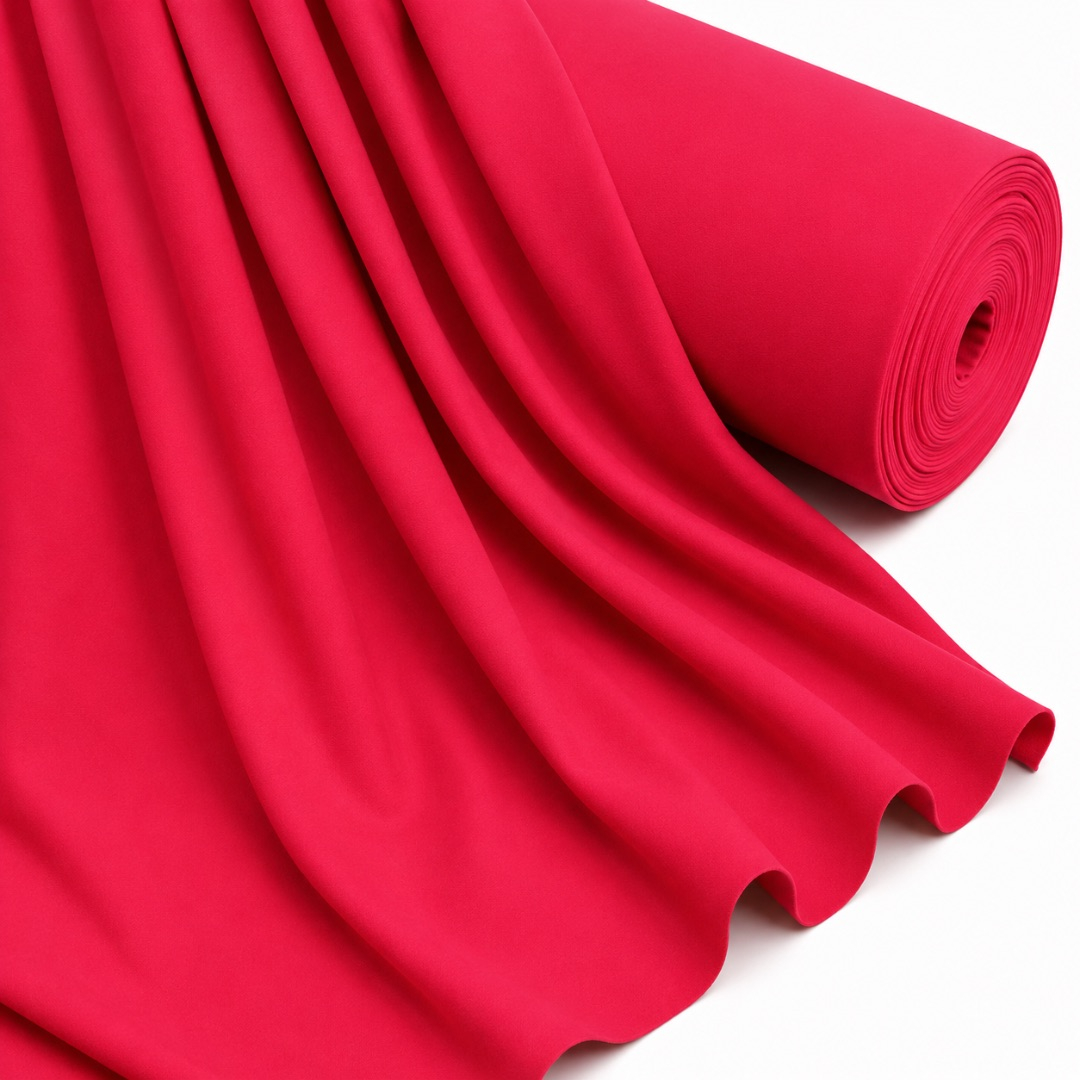 Luxury Scarlet Red Smooth  Fabric