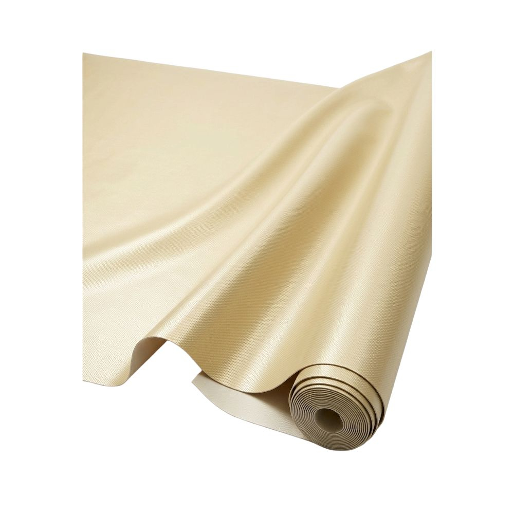 Textured Pale Gold Polyvinyl Leather Material