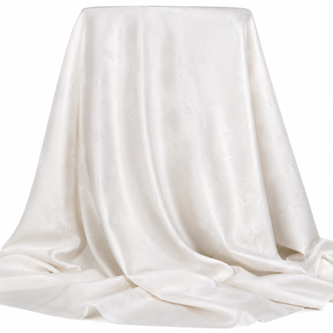 Luxury Ivory Floral Jacquard Senator Fabric
