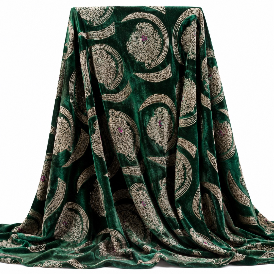 Emerald Green Royal Lion Head Igbo Traditional Fenico Fabric