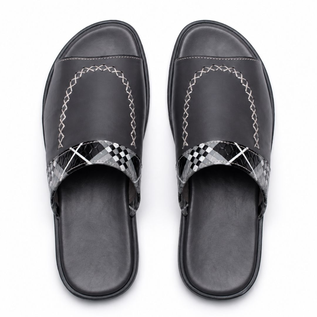 Mens Premium Grey Slide Sandals