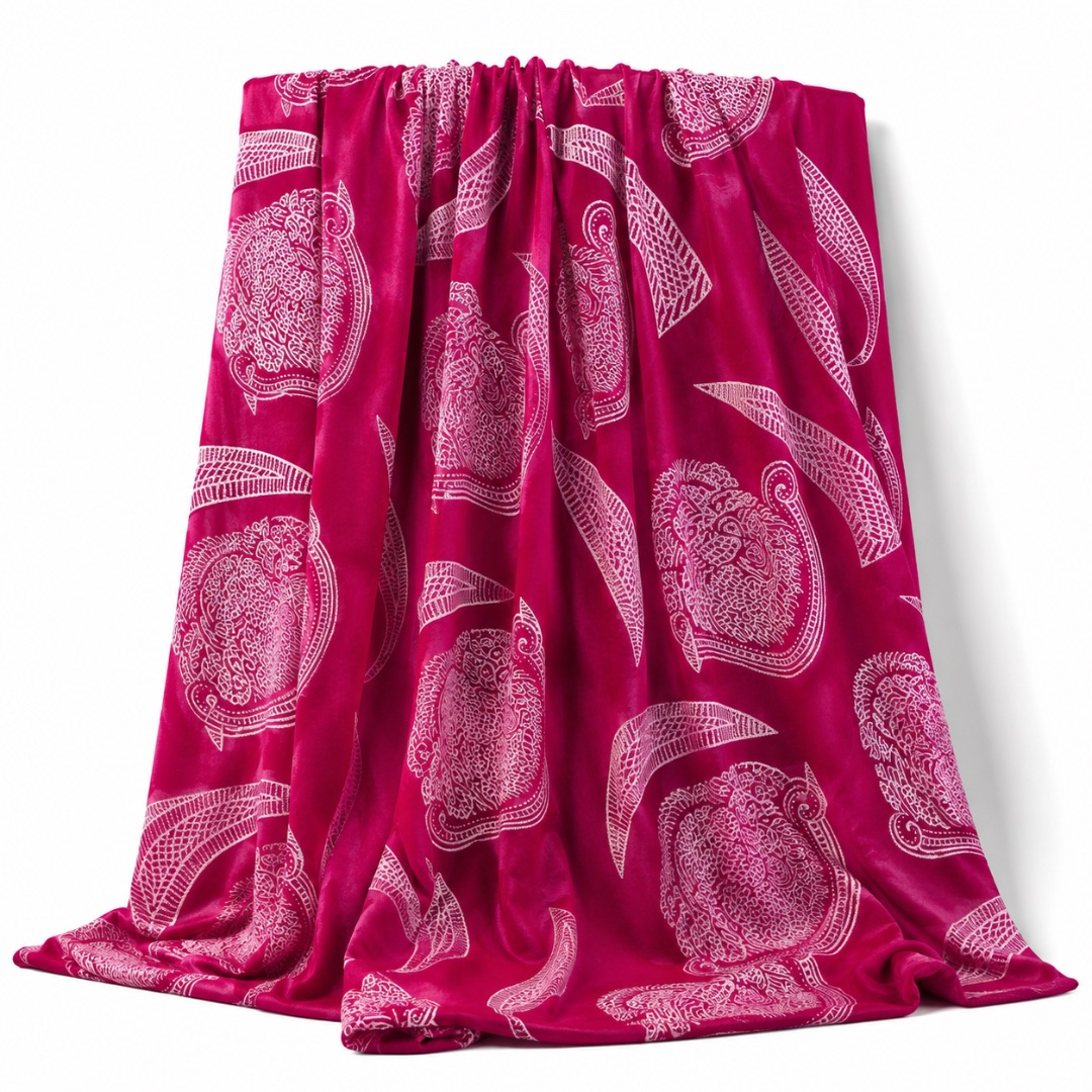 Luxury Pink Royal Paisley Traditional Fenico Fabric