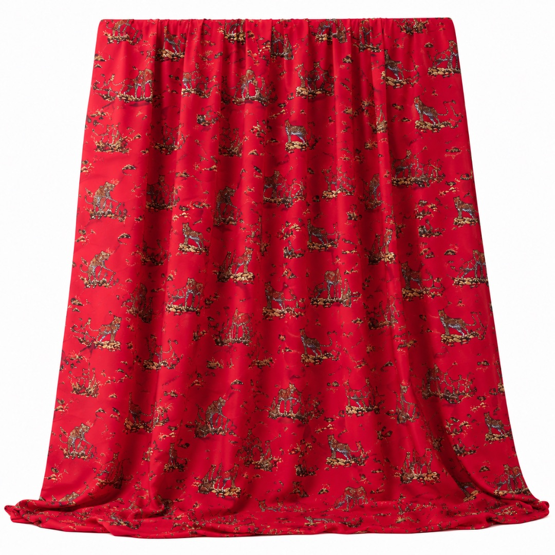 Luxury Red Mini Safari Leopard Traditional Fenico Fabric
