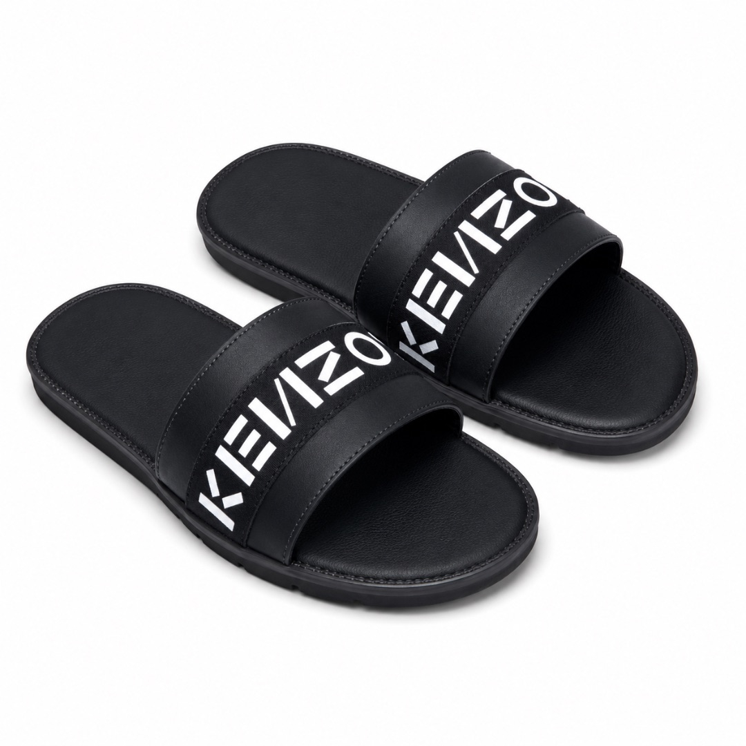 Luxury Black Signature Logo Comfort Slide Sandals