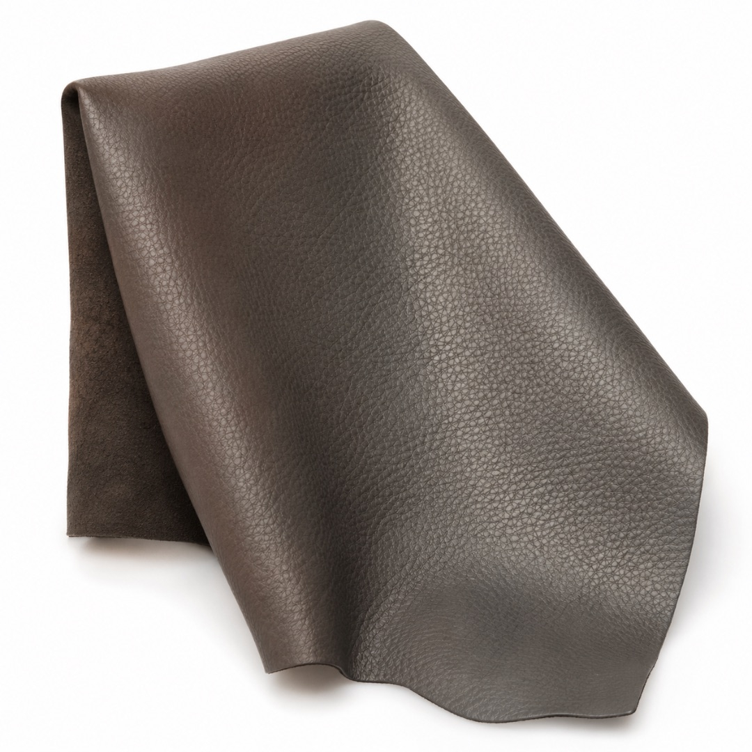 Premium Dark Grey Textured Synthetic Leather Material