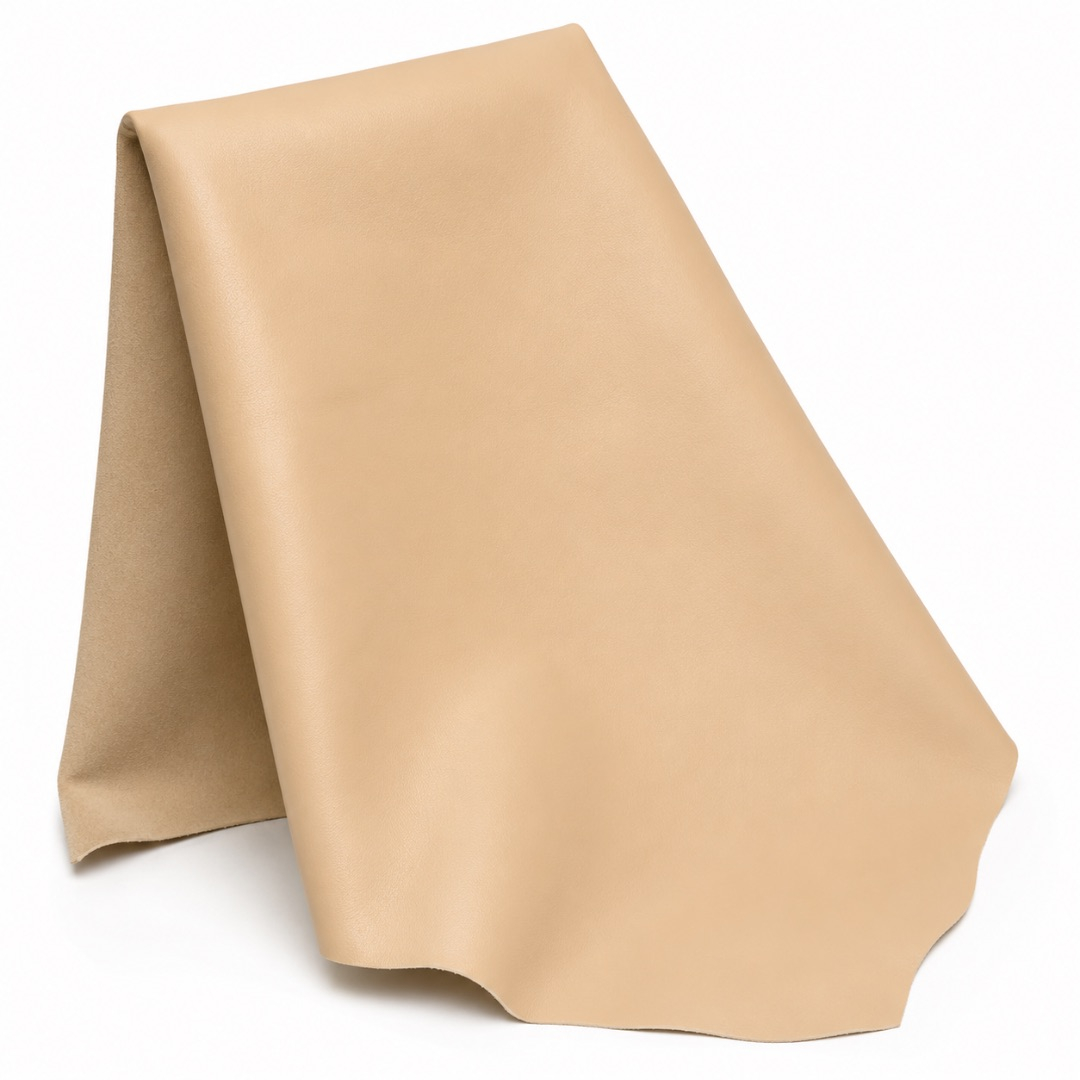 Premium Cream Smooth Synthetic Leather Material