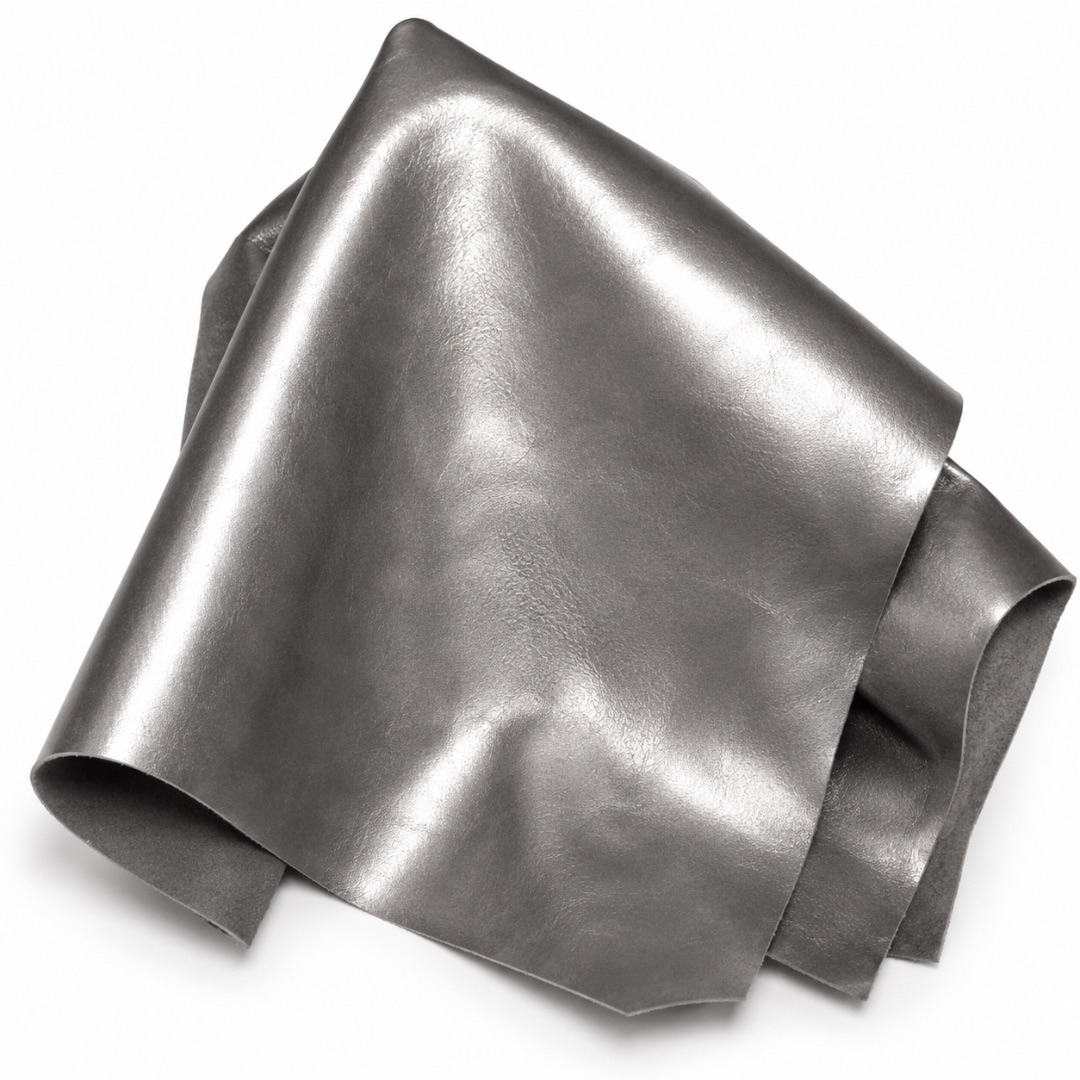Premium Metallic Silver Synthetic Leather Material