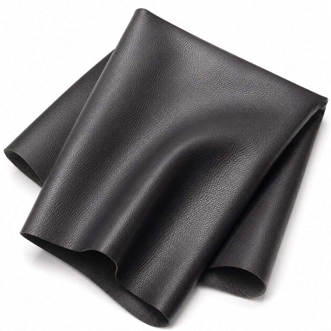 Premium Black Grain Synthetic Leather Material