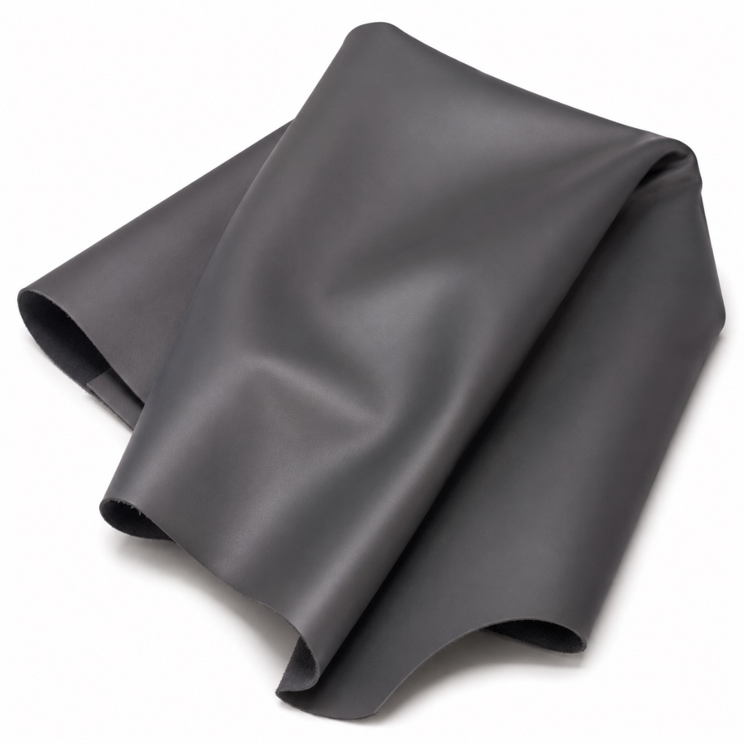 Premium Charcoal Grey Smooth Synthetic Leather Material