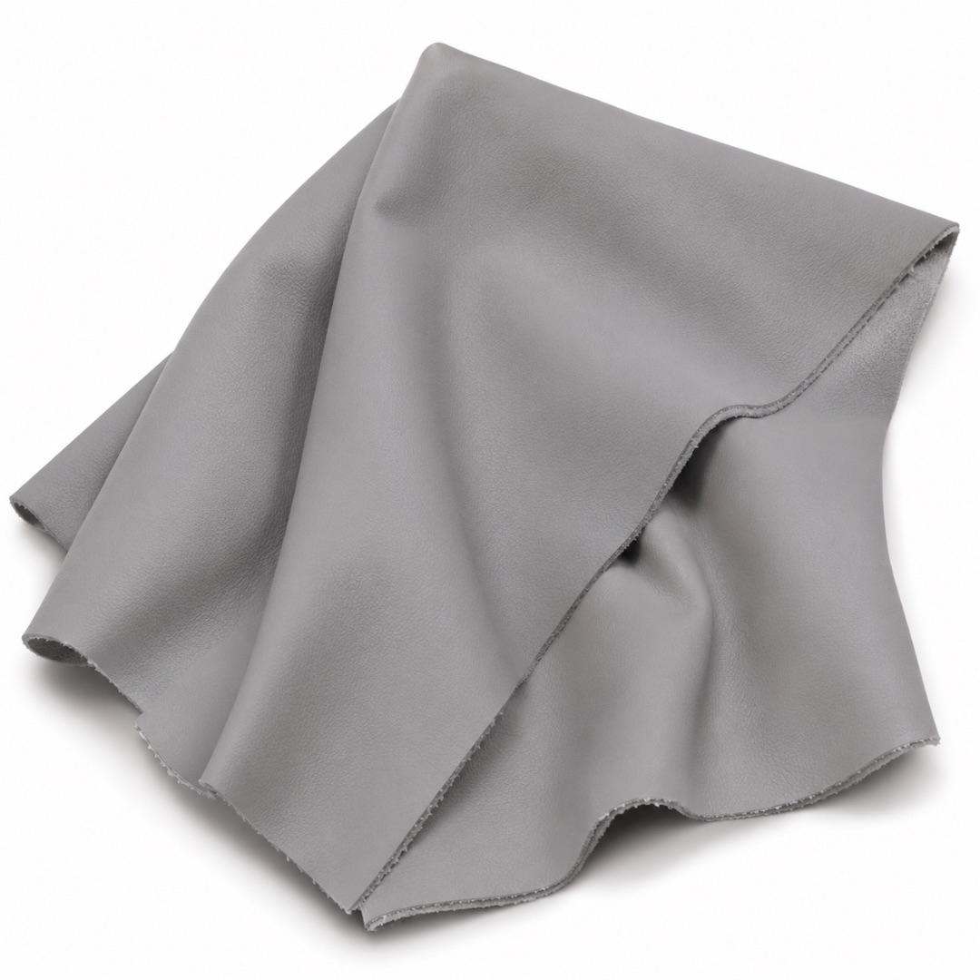 Premium Light Grey Smooth Synthetic Leather Material