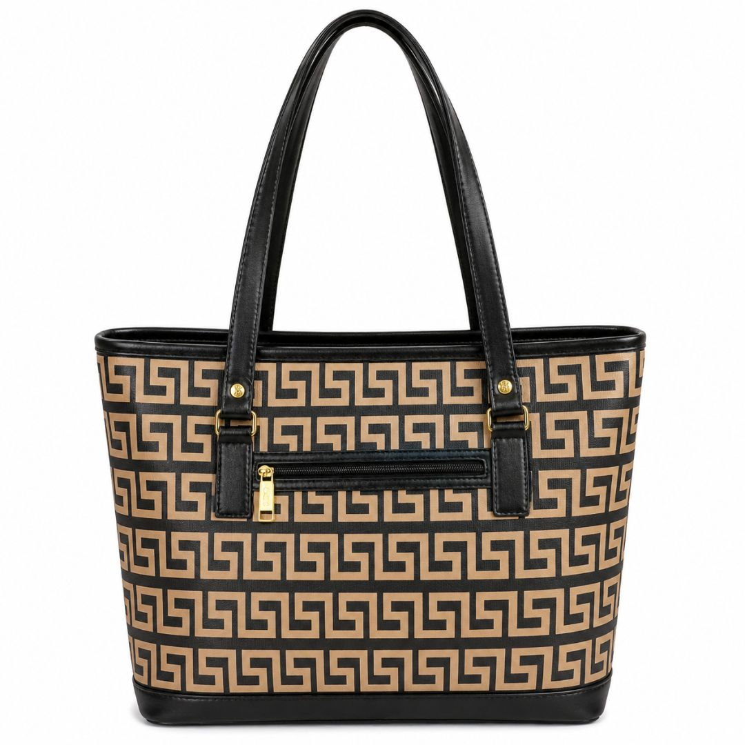 Womens Geometric Print Tote Shoulder Bag