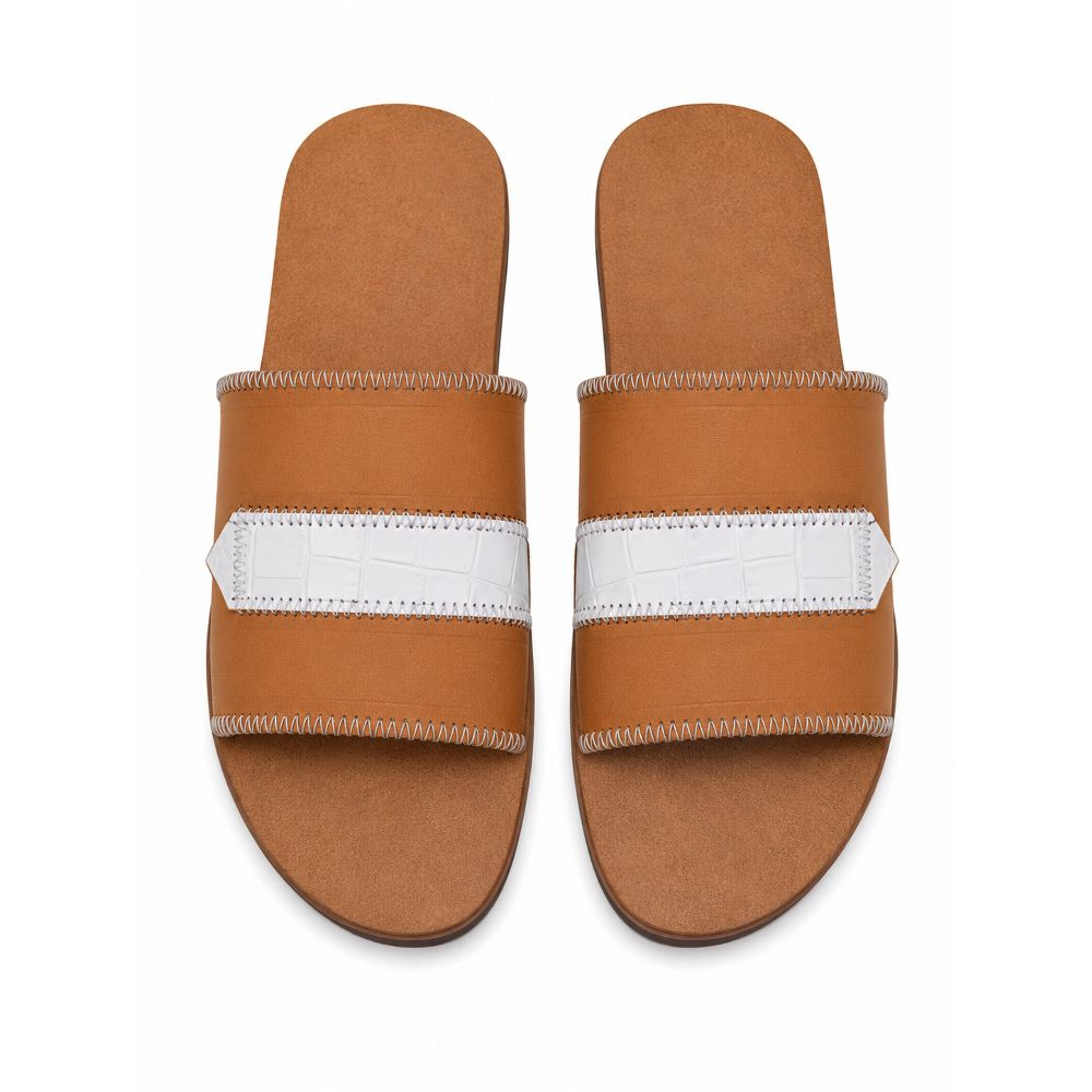 Premium Mens Two Tone Slip On Slide Sandals