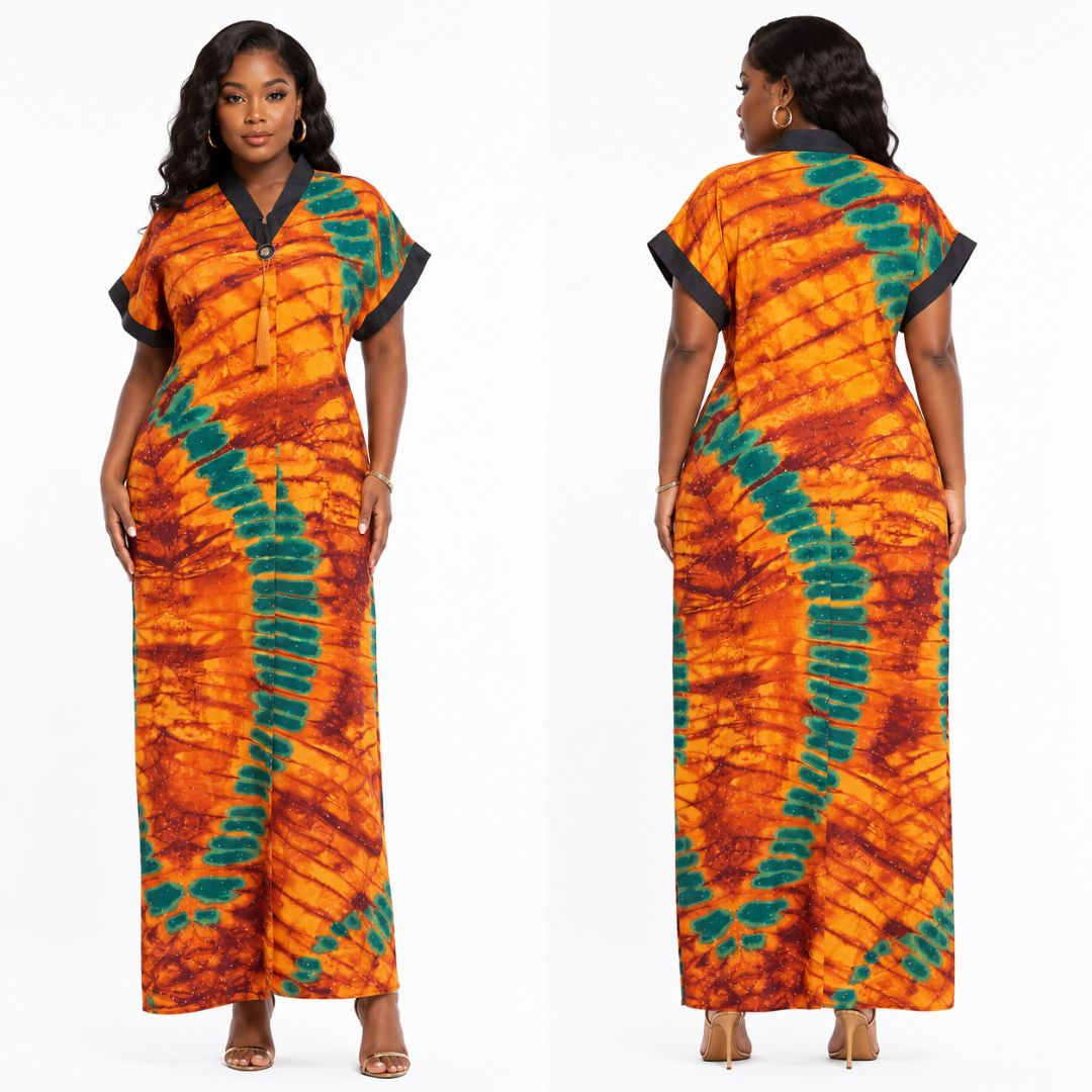Quality Women African Print Kaftan Maxi Dress