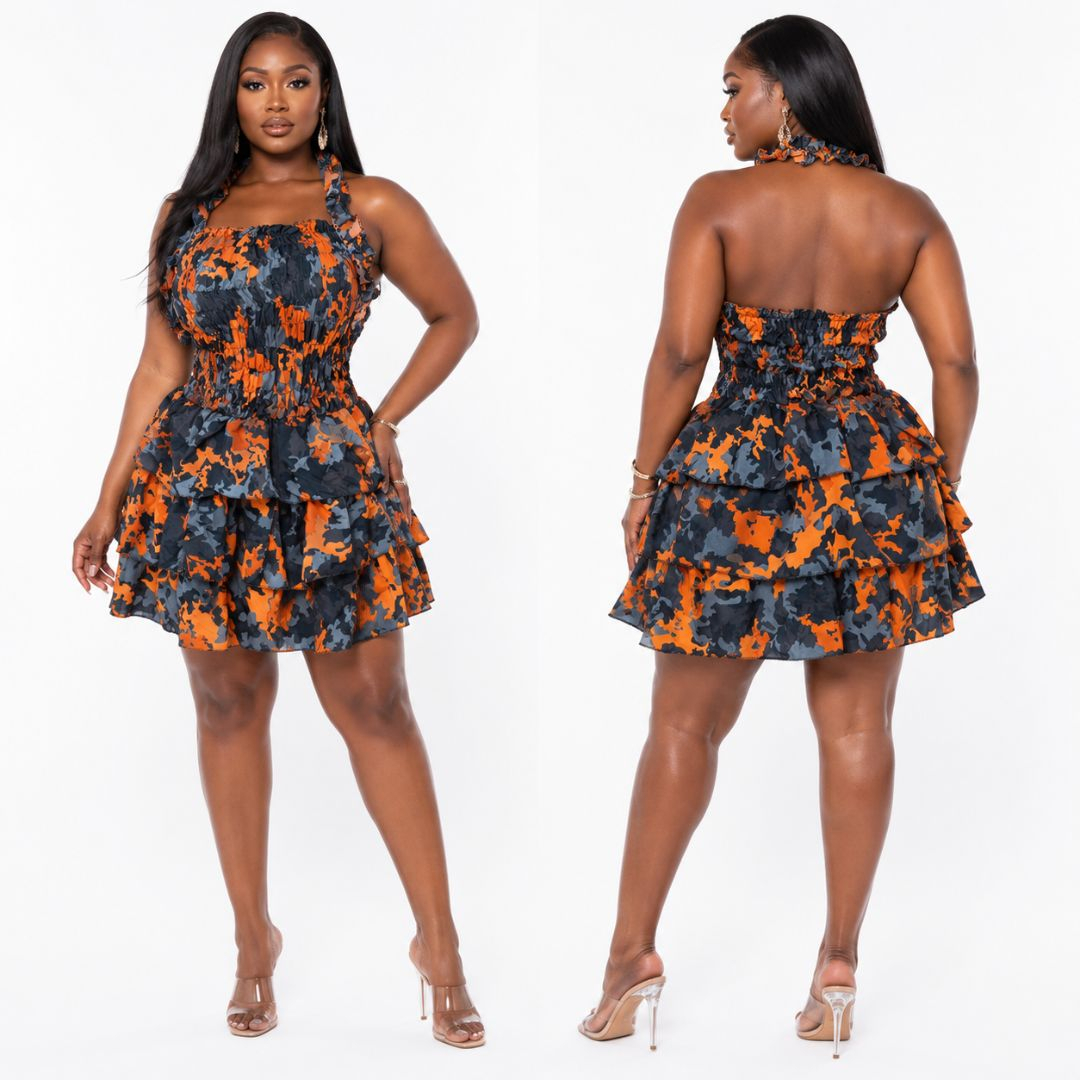 Quality Women  Smocked Ruffle Mini Dress