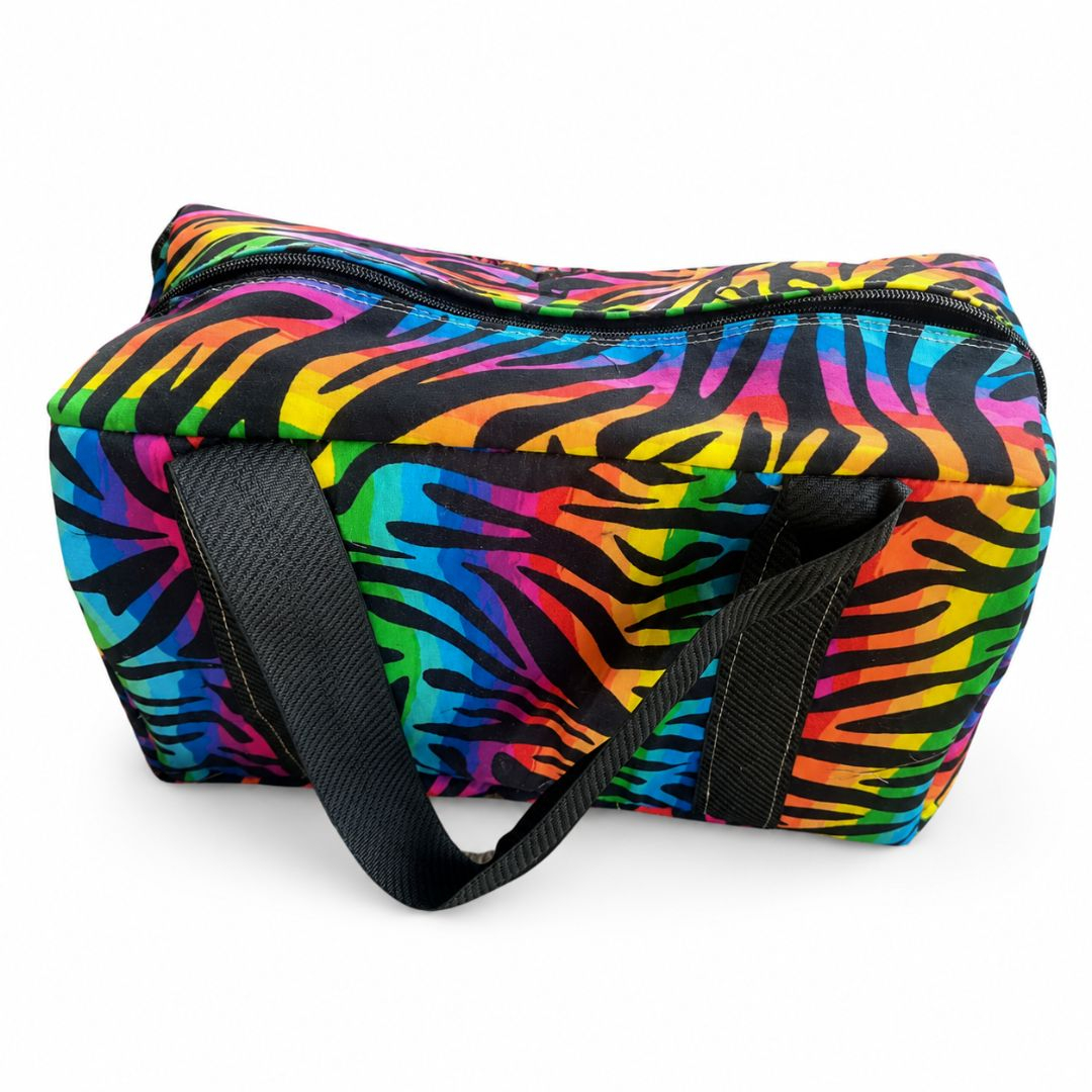 Rainbow Zebra Print insulated utility Bag
