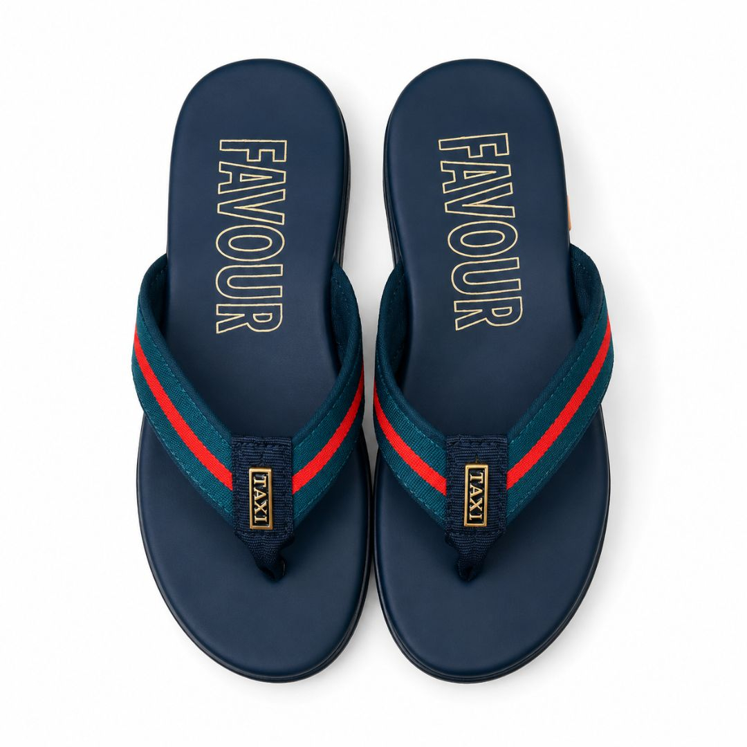 Quality Men Sporty Striped Webbing Thong Sandals