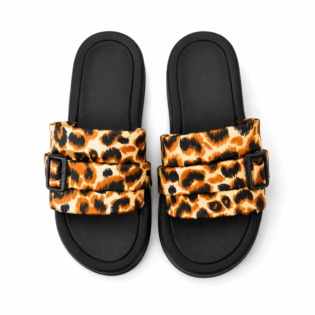 Leopard Print Flat Slippers