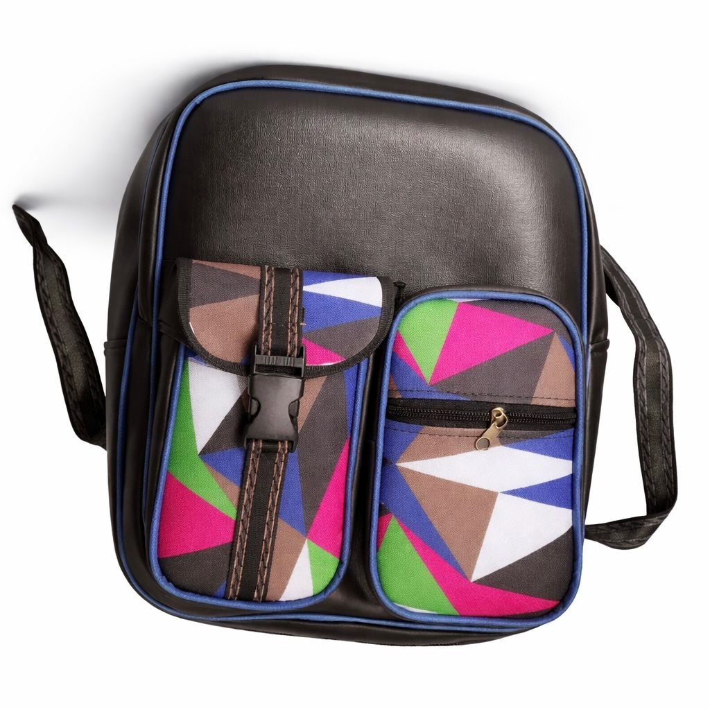 Geometric Print Multi Pocket Mini Backpack