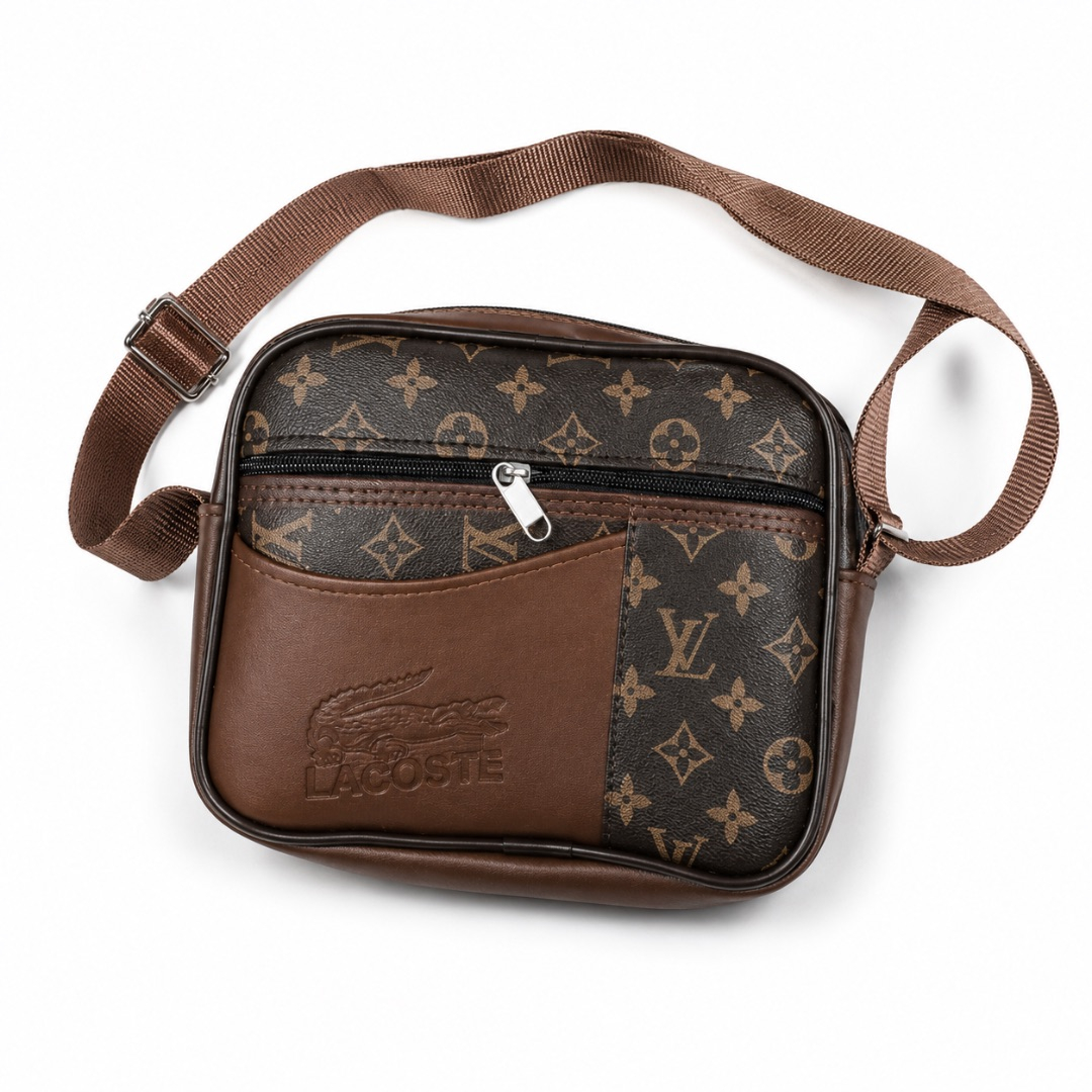 Brown Patterned Messenger Bag