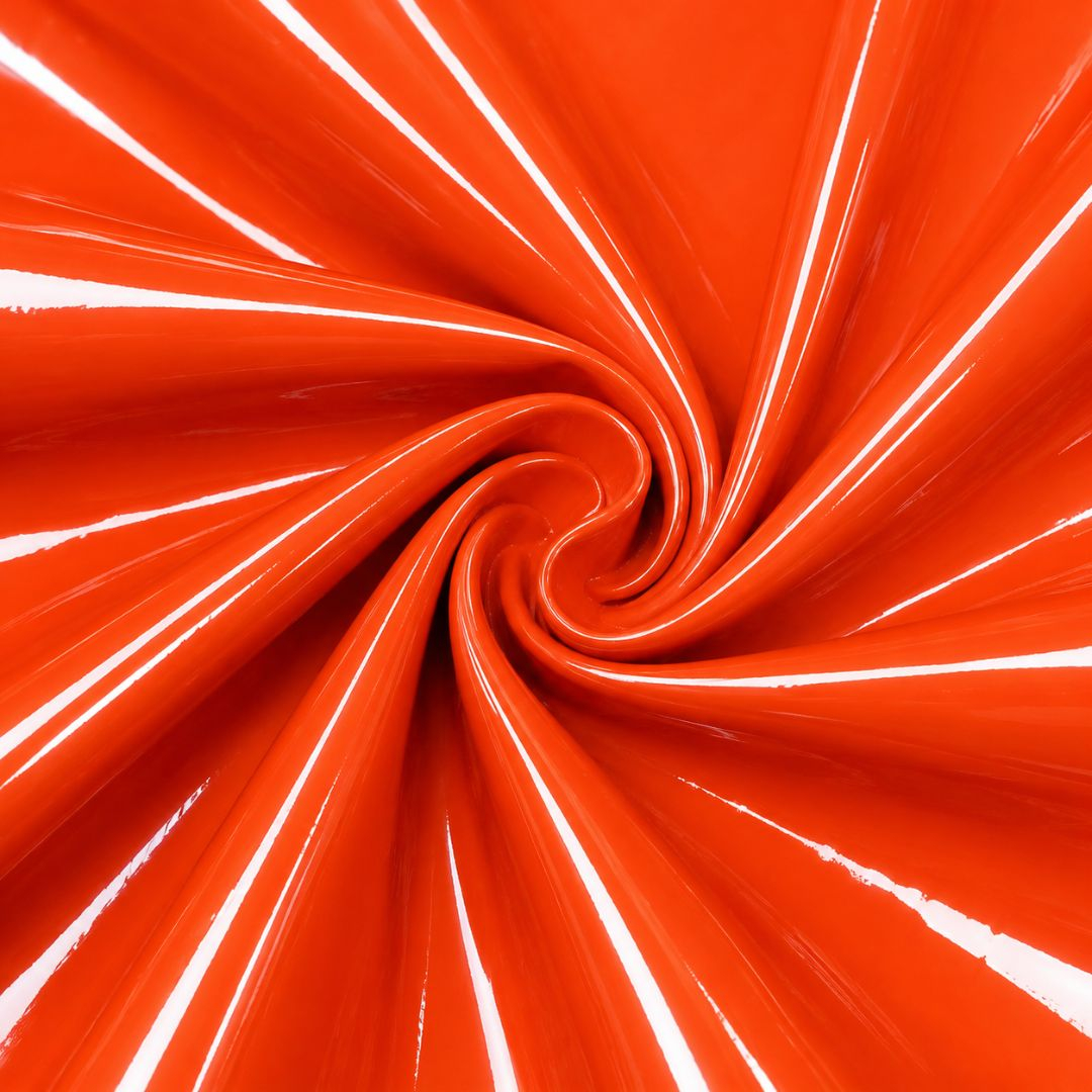 Glossy Bright Orange Mirror Finish Synthetic Leather Material