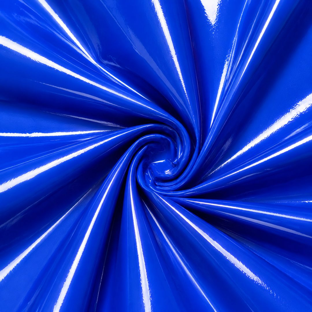 Glossy Royal Blue Synthetic Leather Material