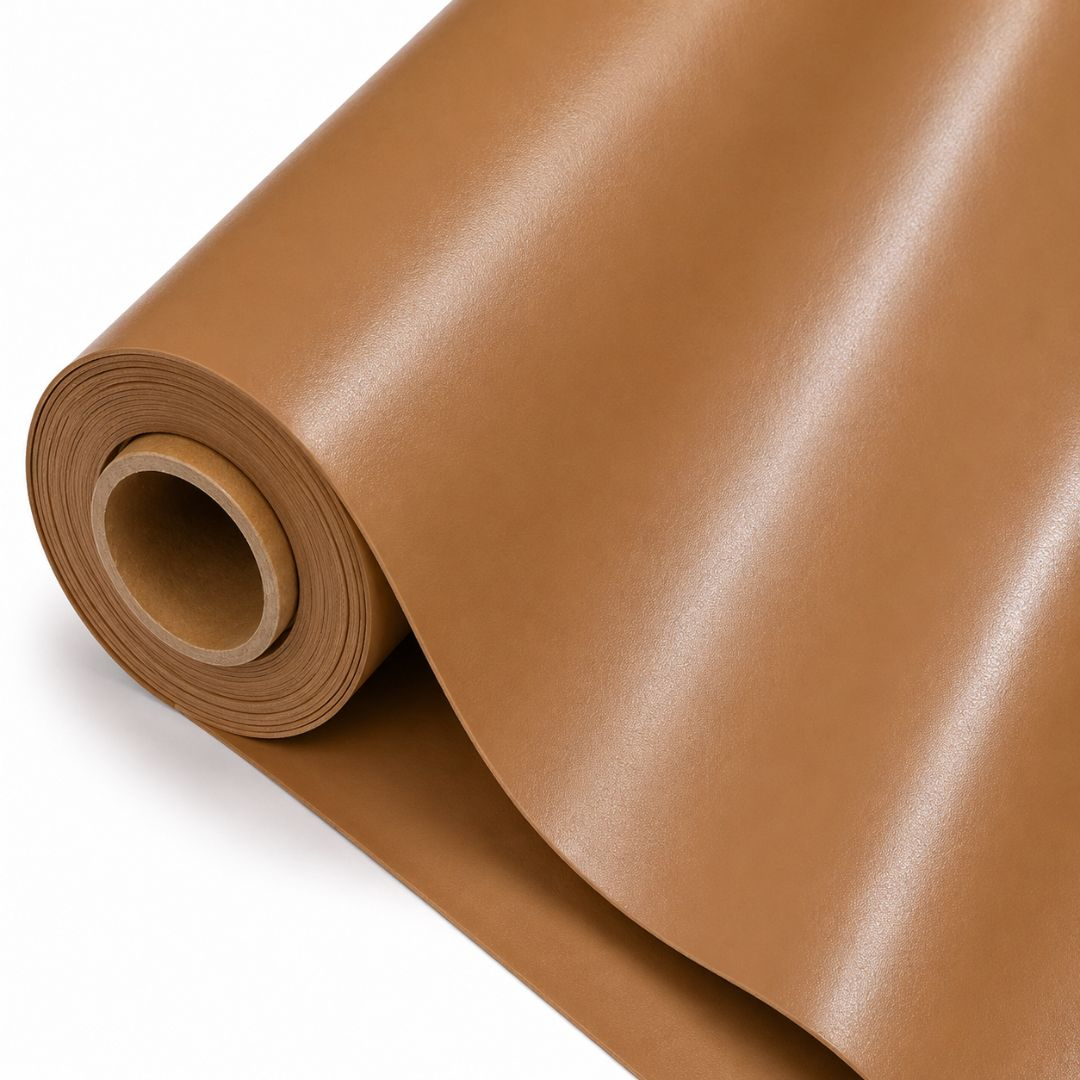 Smooth Camel Tan Synthetic Leather Material