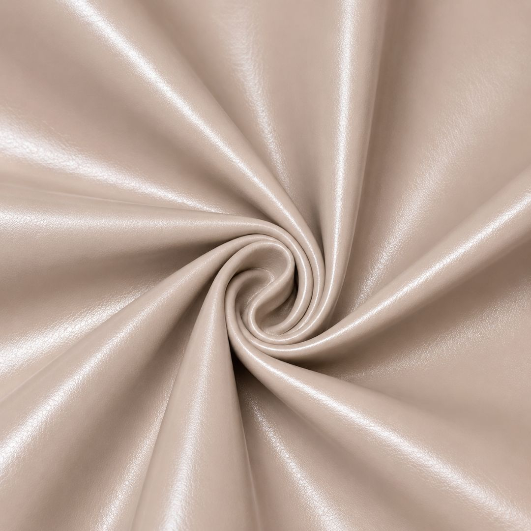Glossy Nude Beige Synthetic Leather Material