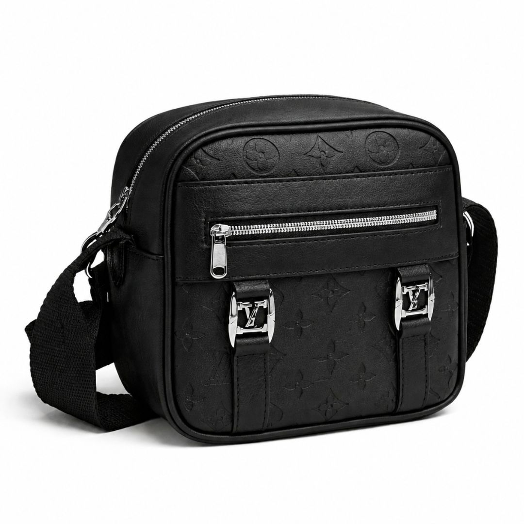 Luxury Black  Embossed Crossbody Bag