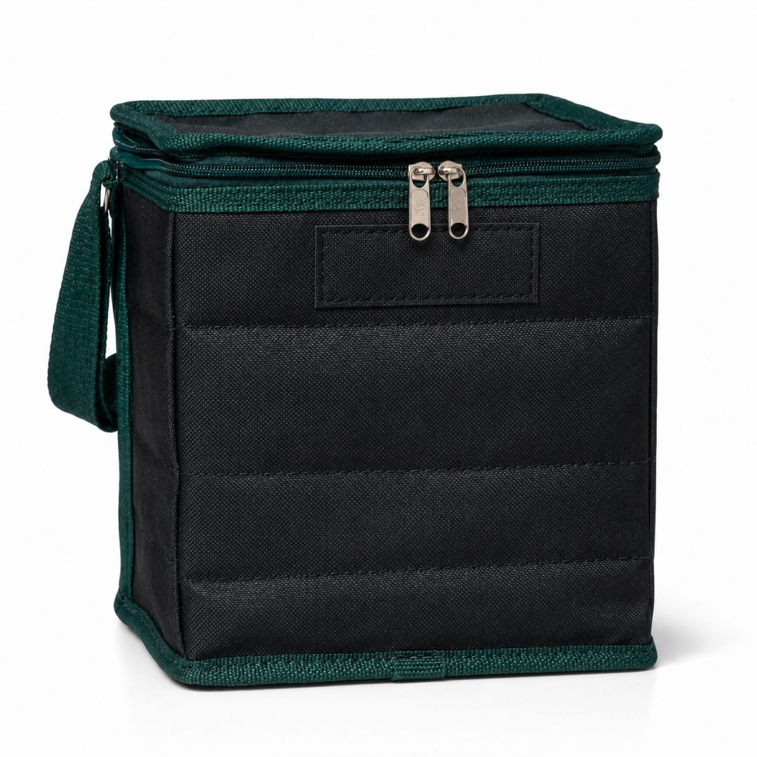 Quality Black and Green Insulated Cooler Lunch Bag