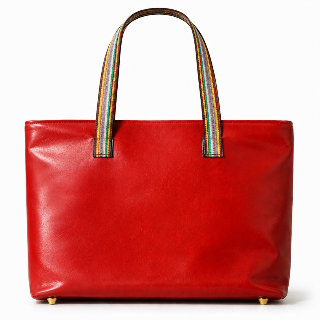 Red Vibrance Structured Tote Bag