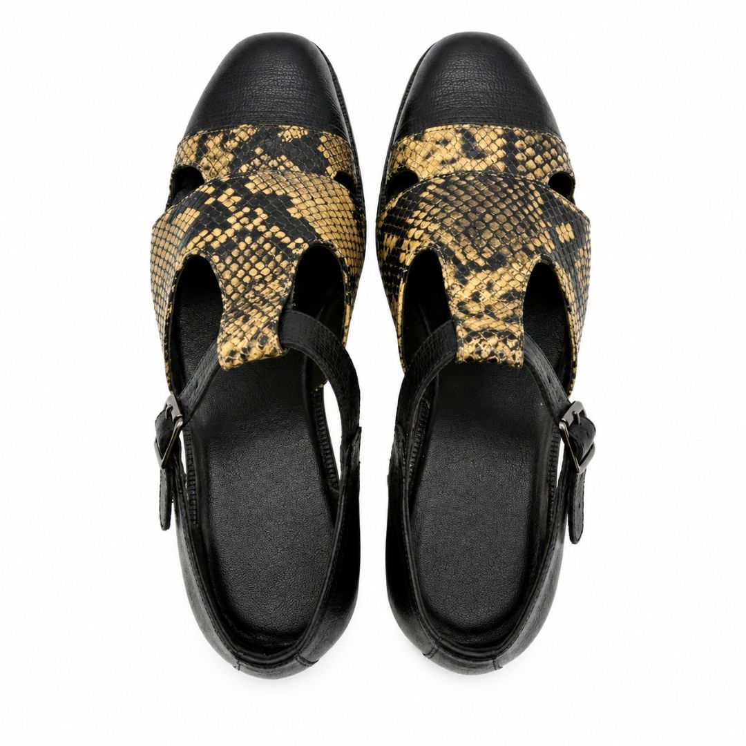 Stylish mens Slingback sandals with Faux Snakeskin Pattern