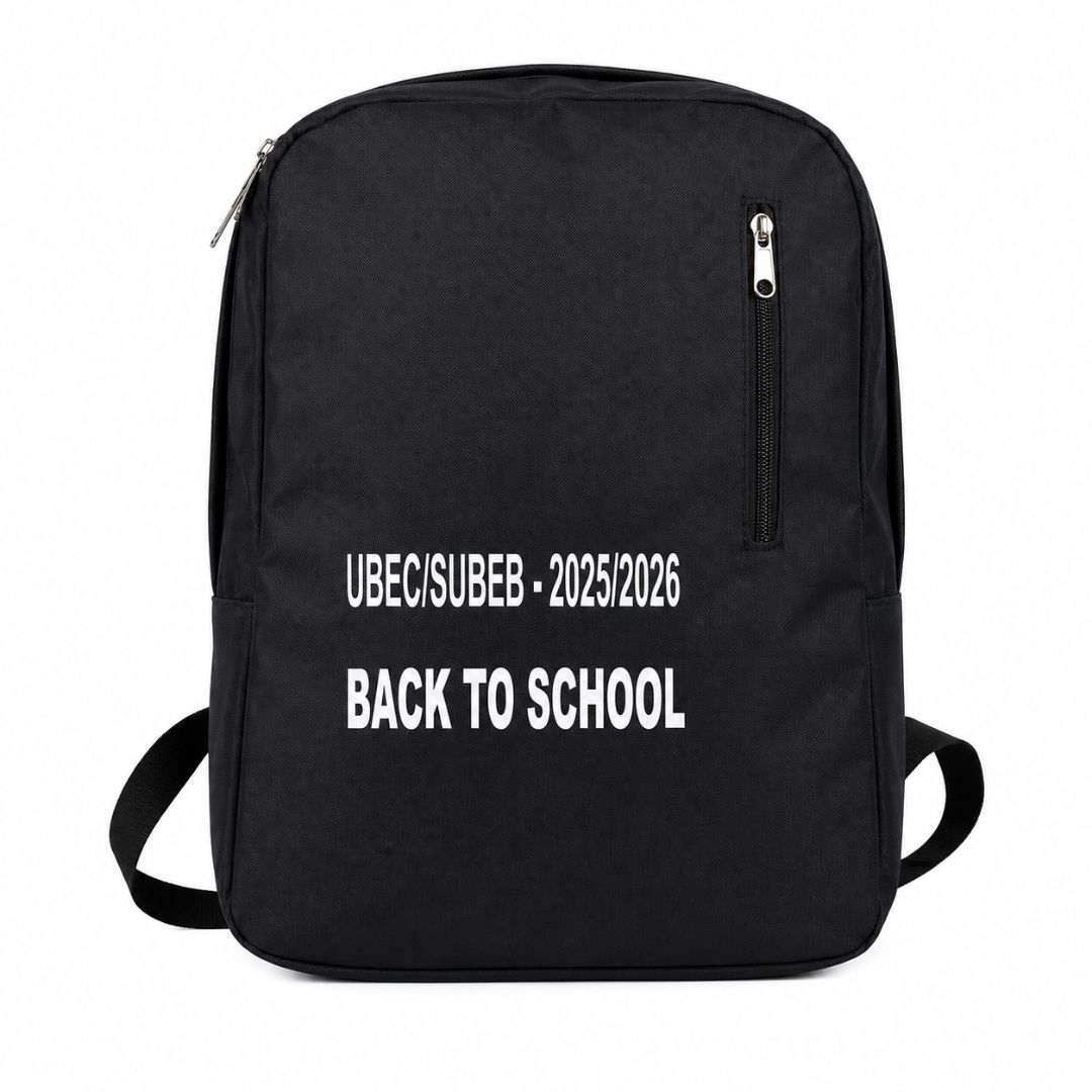 Black Minimalist Backpack with Padded Straps and Back Panel