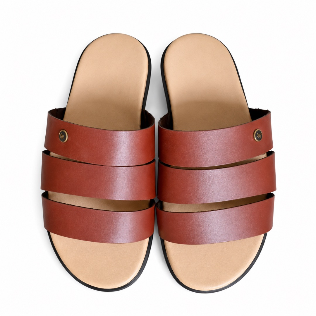 Brown Casual Sandals with Durable Rubber Sole