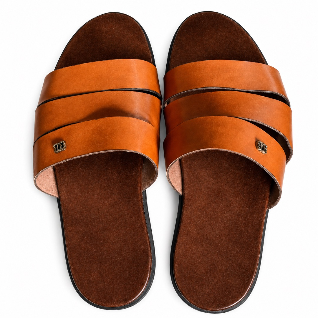 Mens Double Strap Slip On casual Sandals