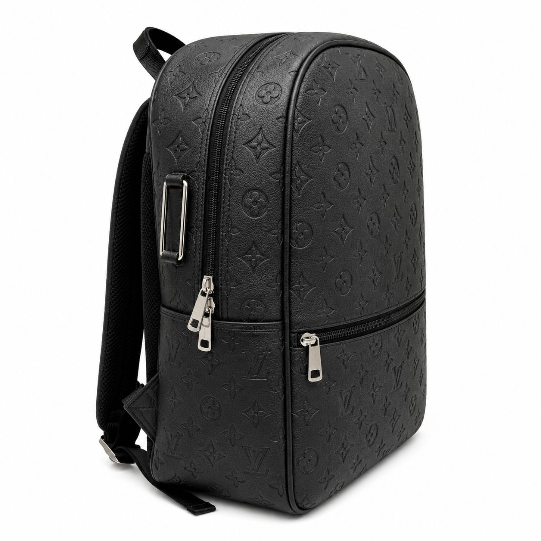 Embossed Monogram Pattern Backpack