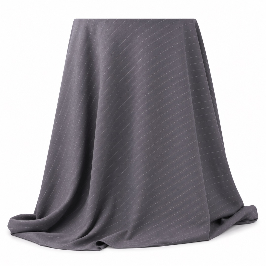 Professional Charcoal Pinstripe Suiting Fabric