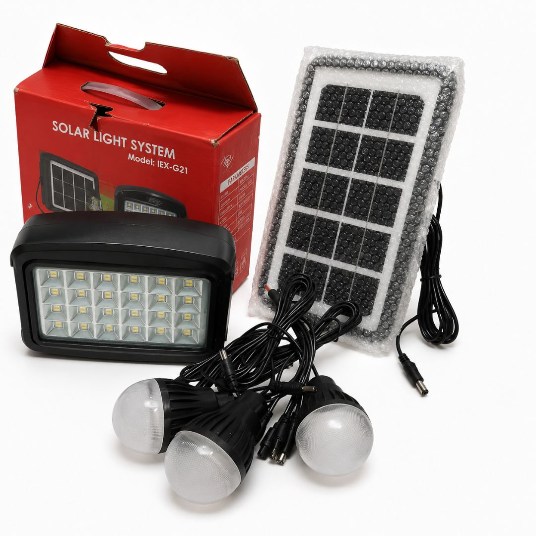 Itel Solar Light System Model IEX G21, 80W Portable Lighting Kit