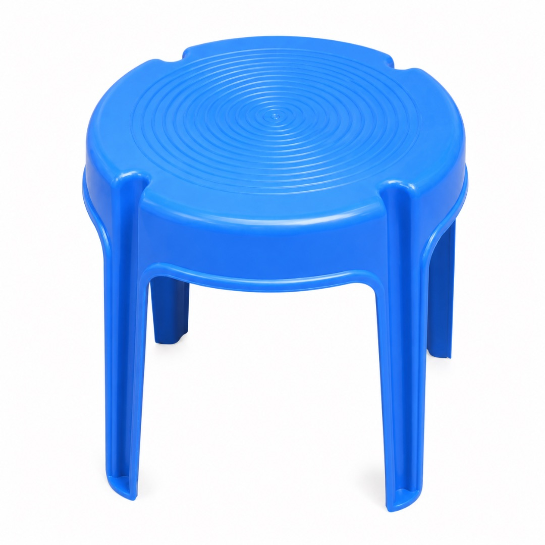 Light Blue Circular Plastic Stool