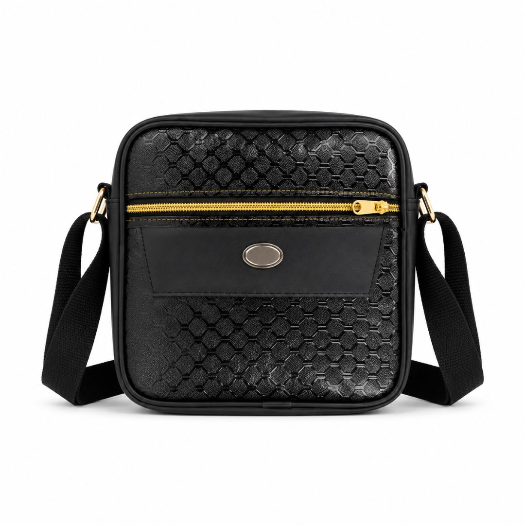 Slim Crossbody Bag with Textured Design and Adjustable Strap