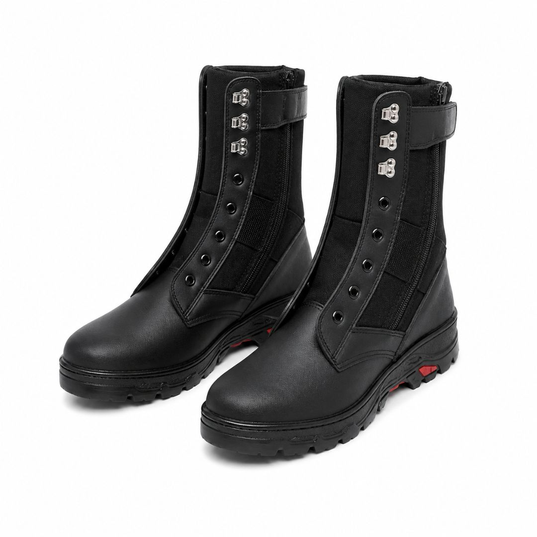 Mens Black Tactical Combat Boots with Speed Lacing