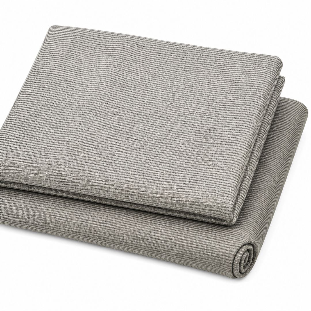 Grey Textured Stripe Fabric Set