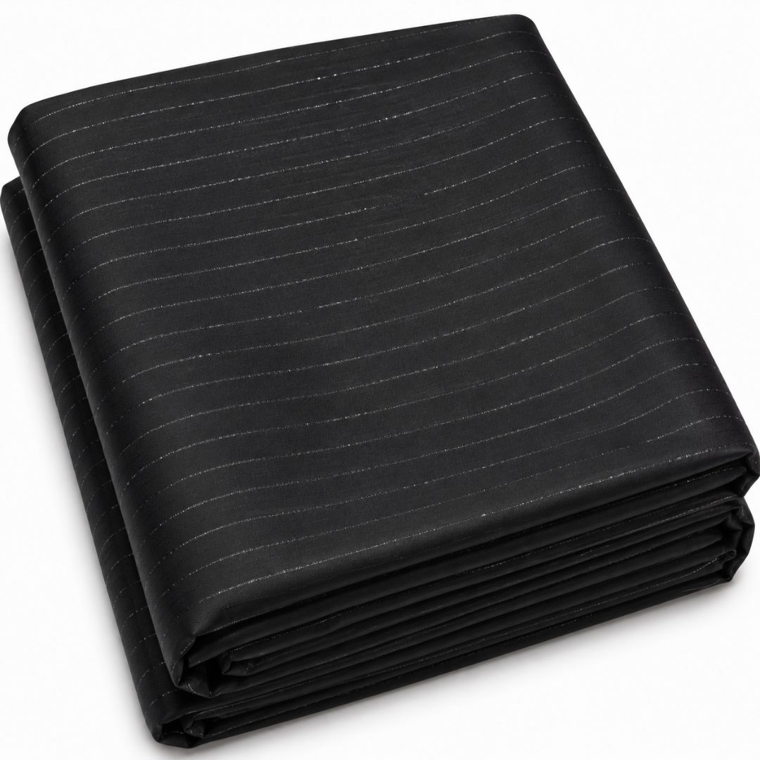 Sophisticated Charcoal Grey Pinstripe Suiting Fabric