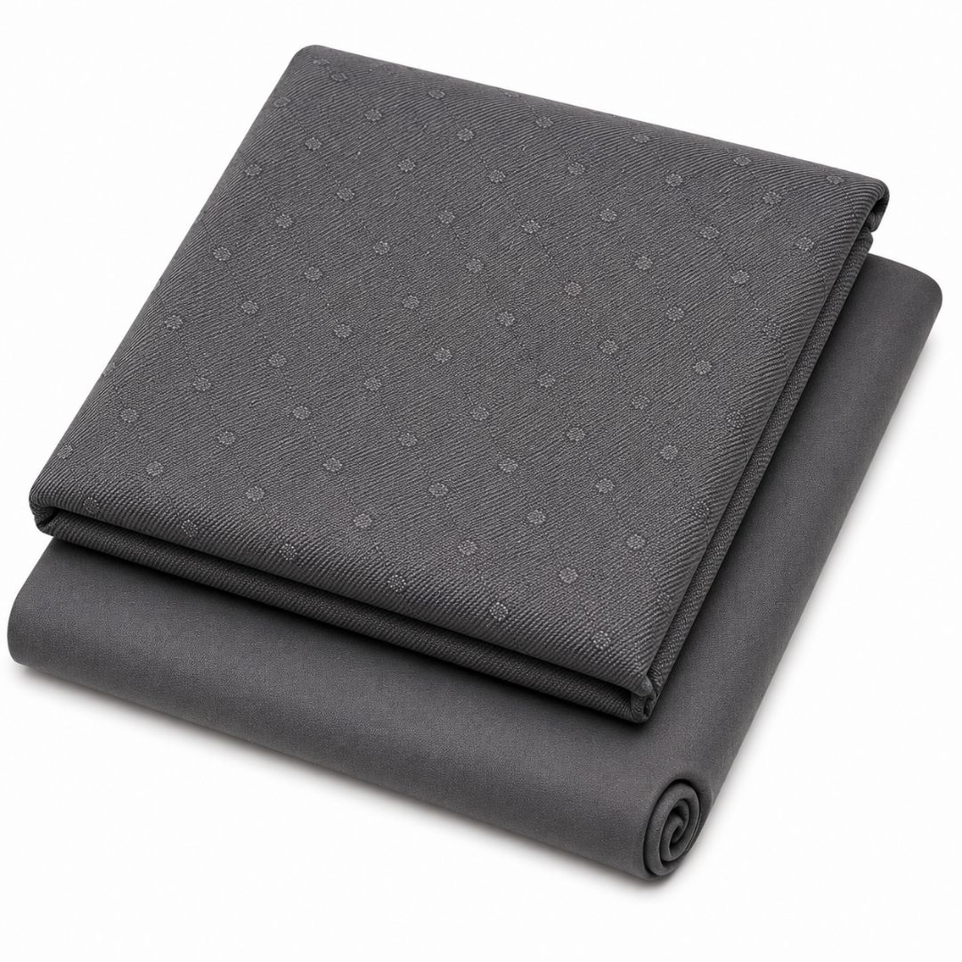 Premium Charcoal Grey Textured Fabric Set