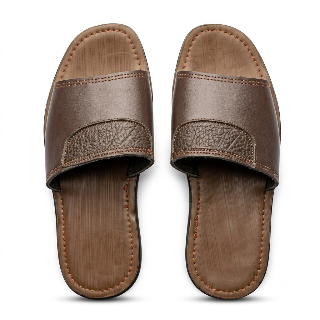 Dual Tone Leather Slides